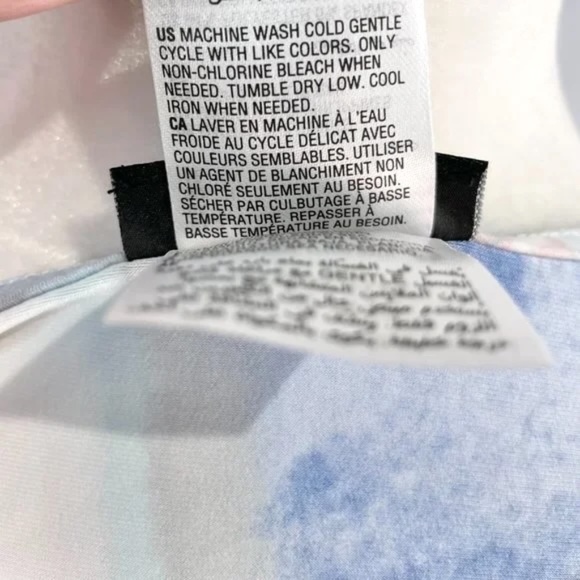 New Alfani Printed Dolman Sleeve Top Paint Profusion Blue Multicolor Size Small - Picture 16 of 16